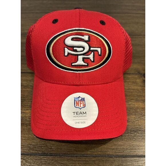 San Francisco 49ers Snapback Mesh Trucker Hat Red NFL Team‎ Adjustable - Picture 1 of 3